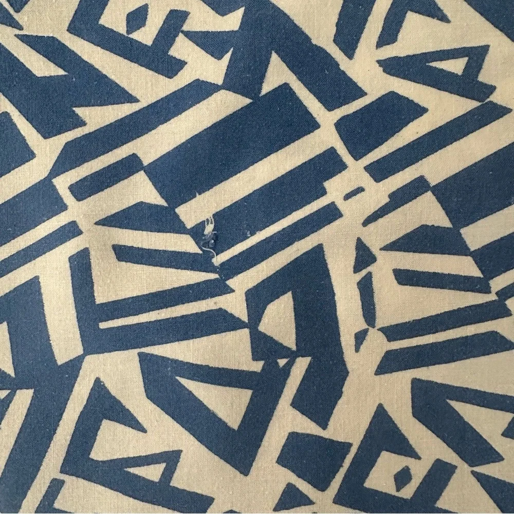 Set of Two Anthropologie Abstract Printed Cotton Napkins Blue, White 20.25
